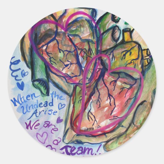 Zombie Love Poem Stickers Eigen label (Voorkant)