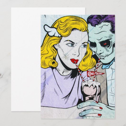 zombie love shake bedankkaart (Voorkant / Achterkant)