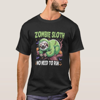 Zombie Luiaard Geen Nood om te Rennen Halloween Zo T-shirt