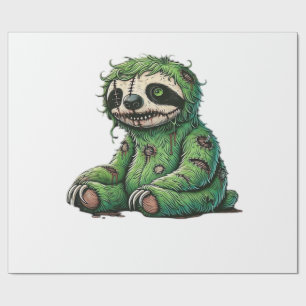 Zombie Luiaard Halloween Zombie Luiaard Zombie Lie Cadeaupapier