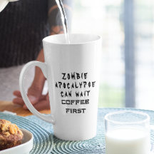 Zombie maar koffie eerste witte Halloween