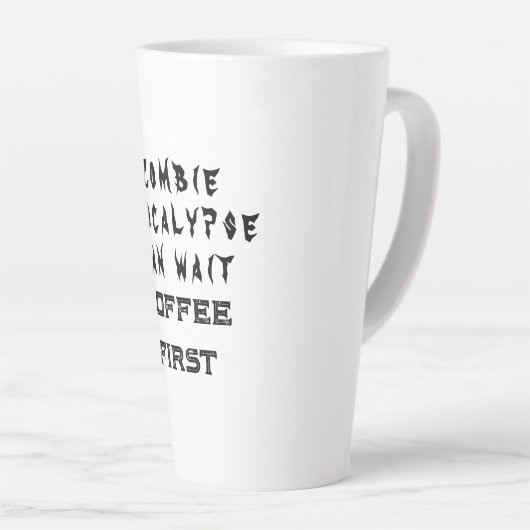 Zombie maar koffie eerste witte Halloween Latte Mok (Rechterhoek)