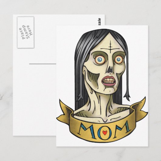 Zombie mama briefkaart (Voorkant / Achterkant)