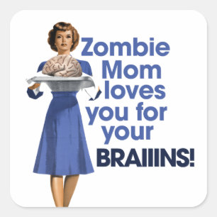 Zombie mama vierkante sticker
