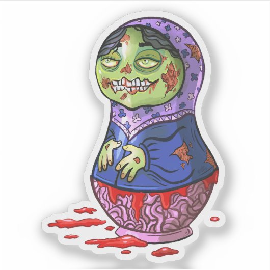 Zombie Matryoshka Doll Sticker (Voorkant)