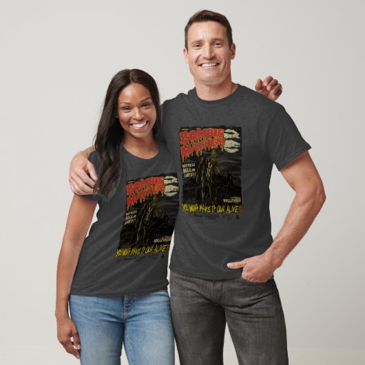 Zombie Mayhem Halloween retro T-shirt (Unisex)
