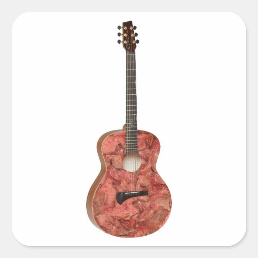 Zombie Meat Guitar Vierkante Sticker (Voorkant)