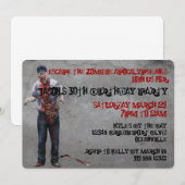 Zombie Mechanic Custom Birthday Invites Kaart (Voorkant / Achterkant)
