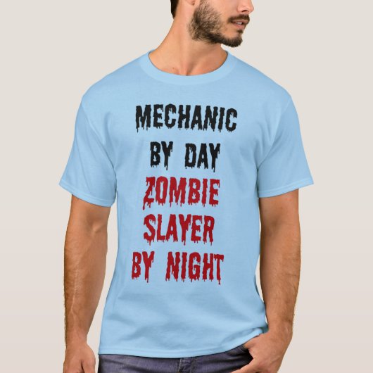 Zombie Mechanic Joke T-shirt (Voorkant)