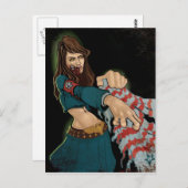 Zombie meisje briefkaart (Voorkant / Achterkant)
