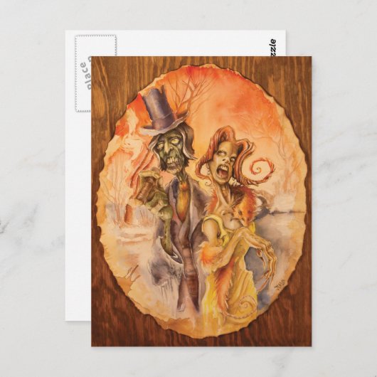 Zombie meisje briefkaart (Voorkant / Achterkant)