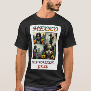 Zombie meisje de wandelende dood in Mexico T-shirt