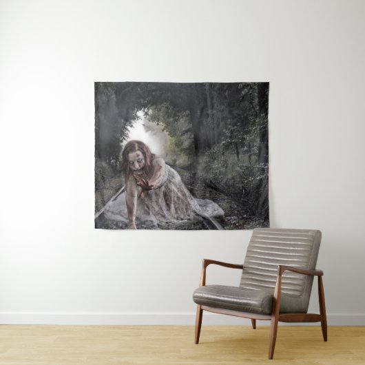 Zombie meisje in de Bossen Wandkleed (In Situ (horizontaal))