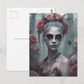 Zombie Meisje in de Rozen Briefkaart (Voorkant / Achterkant)