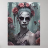 Zombie meisje in de Rozen Poster (Voorkant)