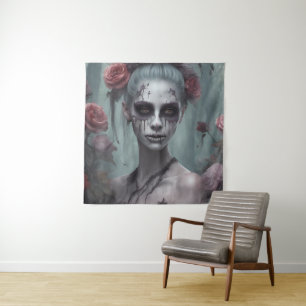 Zombie meisje in de Rozen Wandkleed
