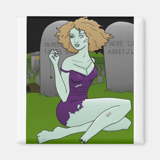 zombie meisje magneet (Voorkant)