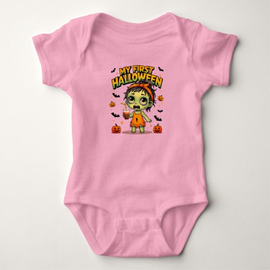 Zombie Meisje Mijn Eerste Halloween Romper (Voorkant)