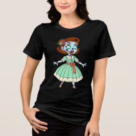 Zombie Meisje uit de Jaren 50 Tri-Blend Shirt