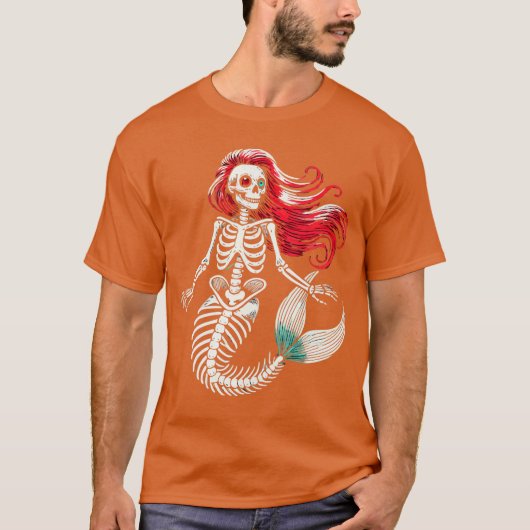 Zombie Mermaid Halloween Costume Spooky Trick Or T T-shirt (Voorkant)