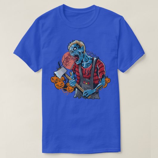 Zombie met Ax Halloween Jack T-shirt (Design voorkant)