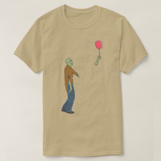 Zombie met ballon Zombies Funny Halloween Art 69 T-shirt (Design voorkant)