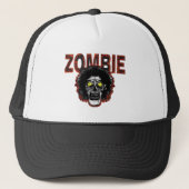 ZOMBIE met kop zwart/Oranje Trucker Pet (Voorkant)