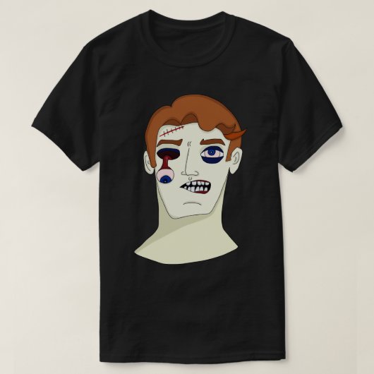 Zombie met oogdruppels t-shirt (Design voorkant)