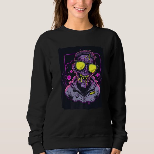 Zombie met zonnebril Premium Trui (Voorkant)