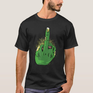 Zombie Middelvinger Dappere Persoon T-shirt