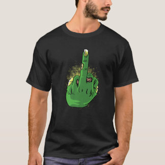 Zombie Middelvinger Dappere Persoon   T-shirt