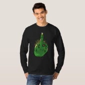 Zombie Middelvinger Dappere Persoon T-shirt (Voorkant volledig)