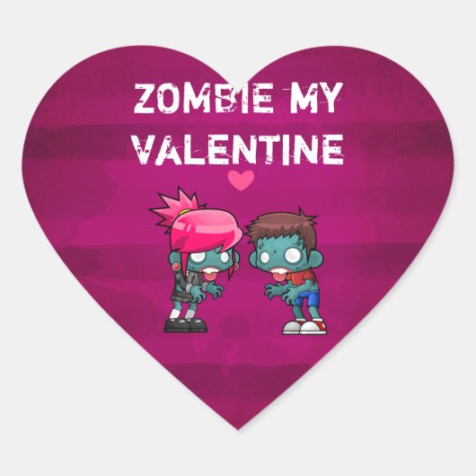 Zombie Mijn Valentijn Creepy Cute Hart Sticker (Voorkant)
