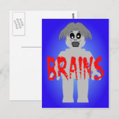 Zombie Minifig 'Brains' Briefkaart (Voorkant / Achterkant)