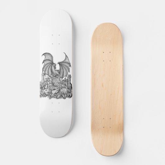 Zombie mit Drache Bleistiftzeichnung Persoonlijk Skateboard (Voorkant)