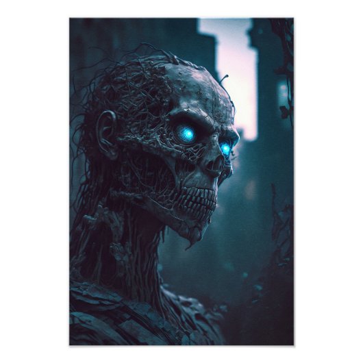 Zombie mit glühenden Augen Design Foto Afdruk (Voorkant)