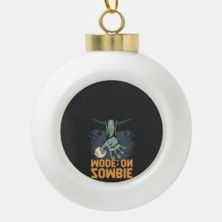 Zombie Modus Aan Griezelen Halloween T shirt Keramische Bal Ornament