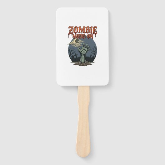 Zombie Modus Halloween Hand Maan Kerkhof_1 Handwaaier (Voorkant)