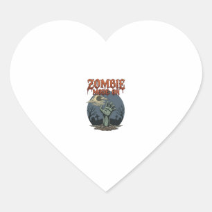 Zombie Modus Halloween Hand Maan Kerkhof_1 Hart Sticker