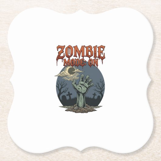 Zombie Modus Halloween Hand Maan Kerkhof_1 Kartonnen Onderzetters (Voorkant)