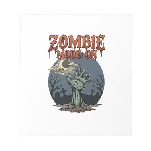Zombie Modus Halloween Hand Maan Kerkhof_1 Notitieblok (Voorkant)