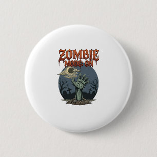 Zombie Modus Halloween Hand Maan Kerkhof_1 Ronde Button 5,7 Cm