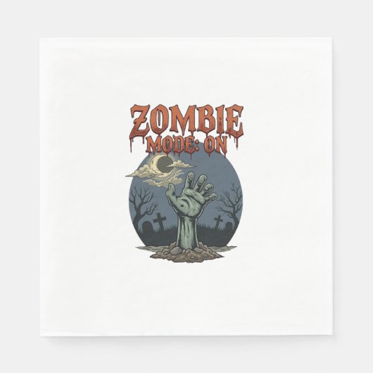 Zombie Modus Halloween Hand Maan Kerkhof_1 Servet (Voorkant)