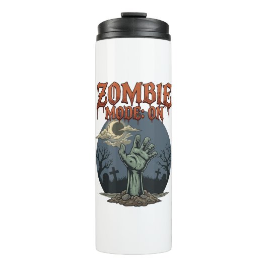 Zombie Modus Halloween Hand Maan Kerkhof_1 Thermosbeker (Voorkant)