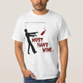 Zombie moet wijn hebben t-shirt (Voorkant)