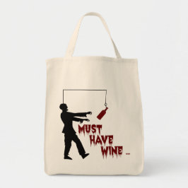 Zombie moet wijn hebben tote bag