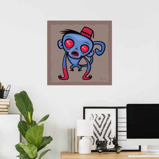 Zombie Monkey Poster (Thuiskantoor)