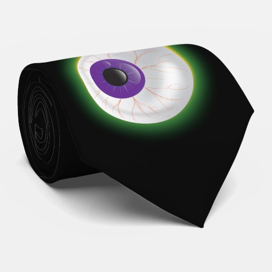 Zombie Monster Glowing Floating Eye Halloween Fun Stropdas (Opgerold)