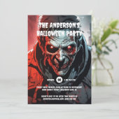 Zombie monster Halloween verjaardagsfeestje volwas Kaart (Staand voorkant)