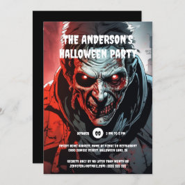 Zombie monster Halloween verjaardagsfeestje volwas Kaart